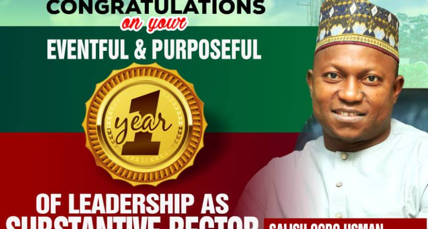 HEARTY FELICITATIONS TO DR. SALISU OGBO USMAN ON YOUR EVENTFUL AND PURPOSEFUL OF LEADERSHIP AS THE SUBSTANTIVE RECTOR, KOGI STATE POLYTECHNIC LOKOJA